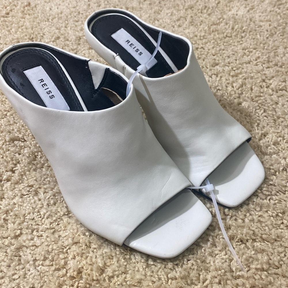 Reiss new white Magda Mules heels gorgeous size 36